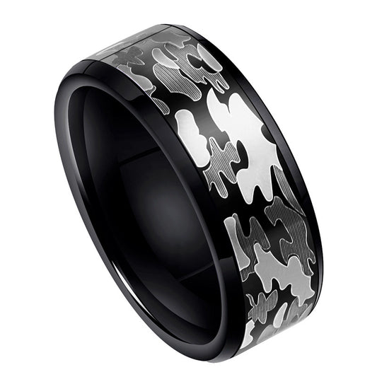 Male Personality Tungsten Steel Ring Hip-hop Single