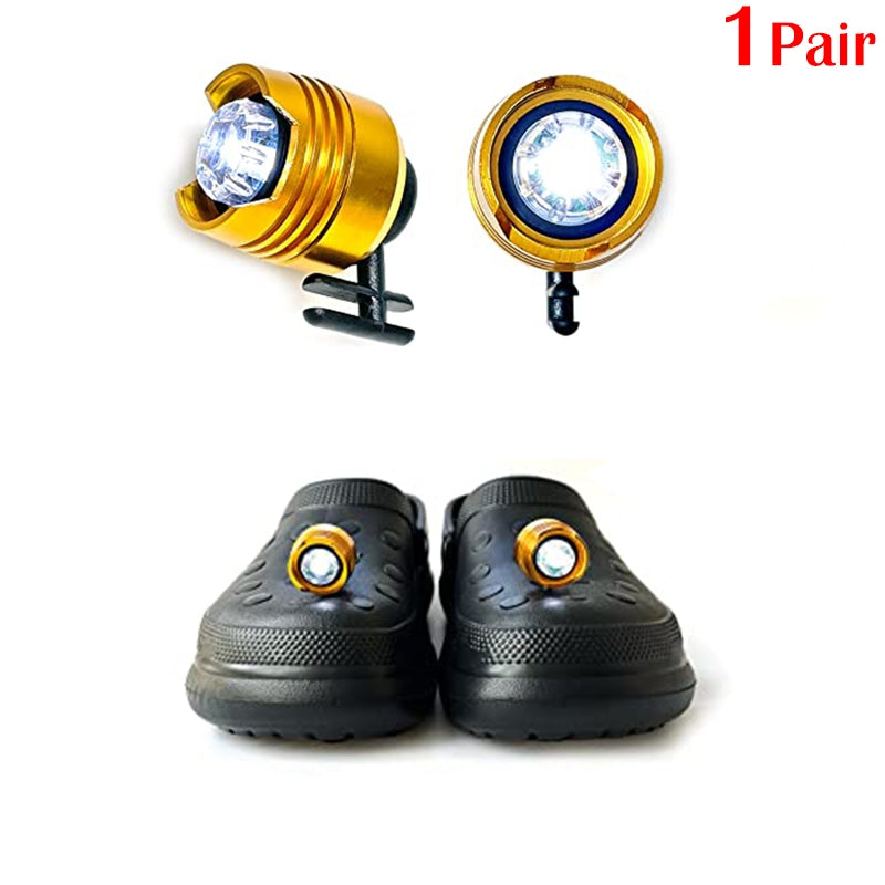 LED Headlights For Holes Shoes IPX5 Waterproof Shoes Light 3 Modes 72 Hours Glowing Small Lights For Dog Walking Camping Outdoor