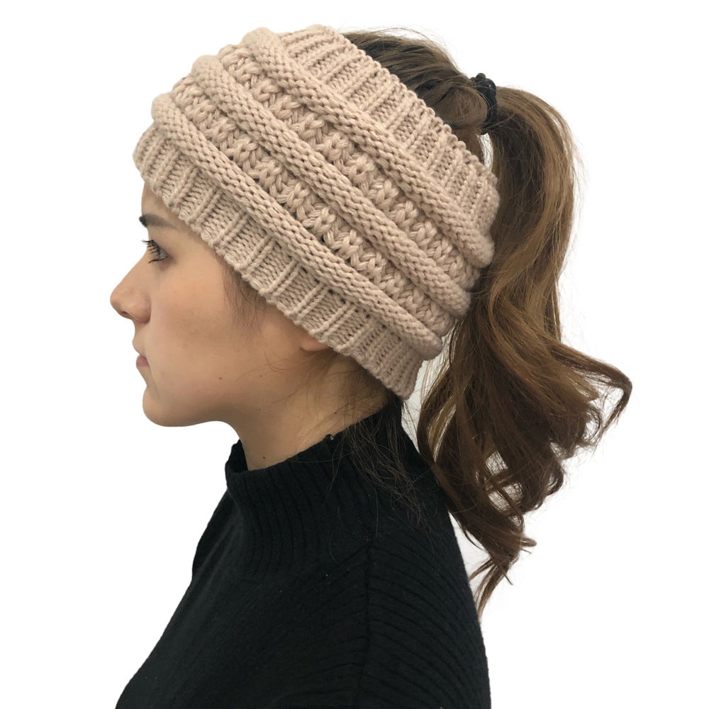 Ladies Ponytail Knitted Yarn Twist Headband