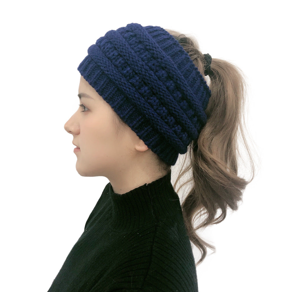 Ladies Ponytail Knitted Yarn Twist Headband